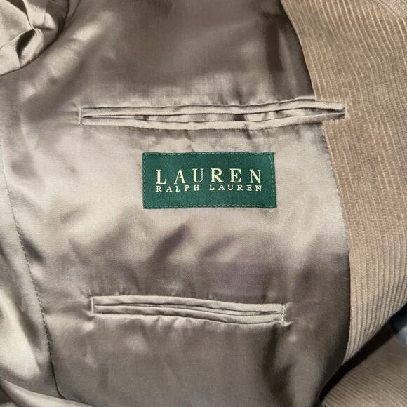 Lauren Ralph Lauren Blazer 42XL Camel Brown Tan Corduroy Suit Jacket Extra Tall - Picture 8 of 11